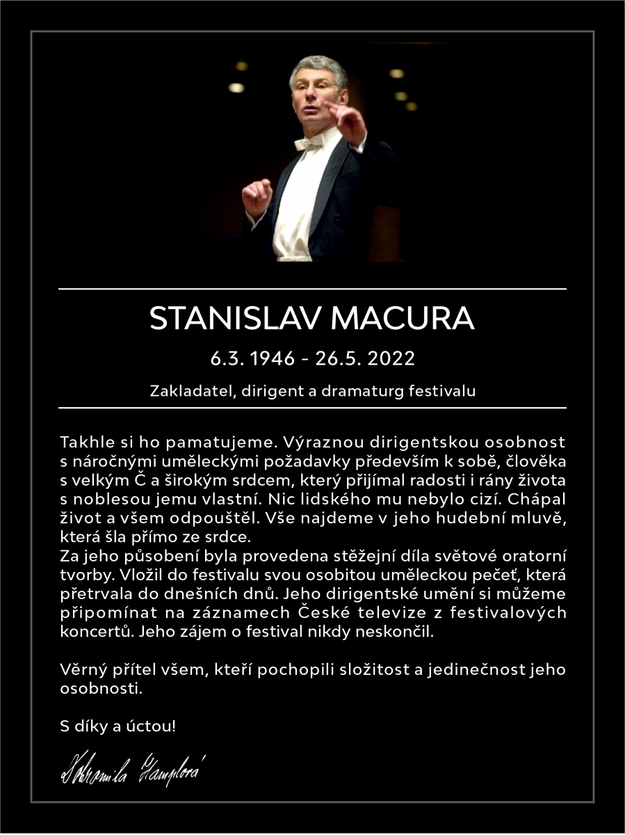 Úmrtní oznámení Stanislava Macury